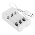A03 Vit ABS Miljövänlig Högtemperaturtålig 3-facks USB-laddare för Aa AAA-batteri