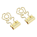 Miniatyrbillede 5 af 8: 100 stk. Mini Binder Clips Blomsterform Stærk Klemmekraft Metal Lang Hale Clips Kontorartikler Guld