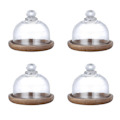 Miniatyrbillede 1 af 5: Mini Dessert Serveringsstand Kagefad med Kuplåg - Multifunktionel Bakke til Hoteller (4 stk)
