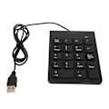 Miniatyrbillede 8 af 8: Kablet numerisk tastatur sort USB-tilslutning 18 taster stille plug and play udjævning numerisk tastatur til bankkontorspil