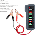Miniatyrbild 4 av 5: 12 V Bilbatteri Generator Testare LED Digital Batteristatus Generator Lastanalysator med LED Kopparklämma för Bil Motorcykel