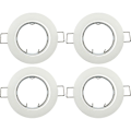 Miniatyrbilde 1 av 5: 4x Downlight Tak inkl. GU10 lampeholder - Monteringshull ø60mm, ø80x24mm, Aluminium Hvit, LED/Halogen