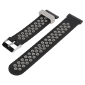 Miniatyrbillede 5 af 8: Smartwatch-rem Silikone svedtæt åndbart justerbart armbånd til Watch Fit 2 sort og grå