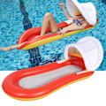 Miniatyrbild 1 av 8: Pool Float Med Baldakin Uppblåsbar Pool Float Flotte Bekväm Hållbar Utomhus Vatten Säng