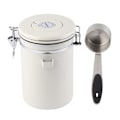 Miniatyrbillede 1 af 8: Kaffebeholder 304 Rustfrit Stål Lufttæt Kaffe Bønne Opbevaringsbeholder med Ske Cremet Hvid 1.8L