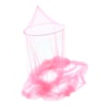 Miniatyrbild 7 av 8: Sommarmyggnät Hem Sovrum Polyesterfiber Andningsbart Nät Hängande Sänghimmel för Baby Vuxen Rosa