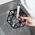 Miniatyrbilde 3 av 5: Sett med 3 Gryteunderlag Kjøkken Silikonmatte Pannebeskytter (Svart, 150x130x7.5mm)
