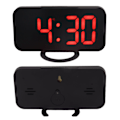Miniatyrbild 8 av 8: Digital spegelklocka dimbar dubbel USB-laddningsport LED elektronisk väckarklocka med snooze-funktion för sovrumskontor svart kropp röd typsnitt