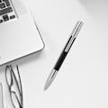 Miniatyrbillede 5 af 8: Ultra fint 2 i 1 U-disk + kuglepen USB2.0 Flash Dirve Pen (sort 32G)