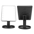Miniatyrbild 8 av 8: LED-sminkningsspegel, rektangulär, 16 pärlor, USB-uppladdningsbar, vinkeljusterbar, bärbar resespegel, svart PP