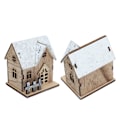 Miniatyrbild 7 av 8: Dockhus Jul LED Ljus Trä Hus DIY Ljus Miniatyr Dockhus Jul Prydnader Tillbehör