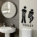 Pikkukuva 5 / 5: WC-tarra - Irrotettava DIY-sisustus - Seinätarrat Kodin sisustus Olohuone Sulka Seinätarra Irrotettava Söpö Mies Nainen Pesuhuone WC-vessa Tarra Perhe