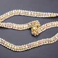 Miniatyrbilde 3 av 7: 3 rader diamantnett wrap rull glitrende krystallrhinestonebånd bryllupskjoledekorasjon