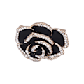 Miniatyrbillede 3 af 8: Kameliabrosche - Elegant og udsøgt broche med rhinsten til kvinder, tøj, silkeskærf, dekoration, gave, sort