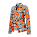 Miniatyrbilde 4 av 5: Stilig Slim Fit Dame Tartan Button Blazer XL Oransje
