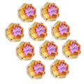 Miniatyrbillede 8 af 8: 10 stk. syklo diamant fed firkantet glas high top tøj tilbehør dekorationer K9 10mmFuchsia gylden