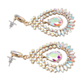 Miniatyrbilde 5 av 8: Vanndråpe Rhinestone Hengeøredobber Elegant Legering Glitrende Rhinestone Dangle Øredobber for Bryllup Hvit AB Midtre KC Gull