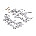 Pikkukuva 3 / 8: 2 kpl Ramadan Mubarak -riippukyltti MDF Mubarak -riippuva kuu ja tähdet Eid -riippuva koriste