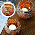 Miniatyrbild 5 av 5: Mosaik Glas Ljusstake Bords Tealight Hållare Bröllopsfest Heminredning Färgrik