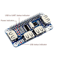 Miniatyrbillede 5 af 5: 4 Ports USB Hub Hat til USB2.0/1.1 Onboard USB til UART Onboard