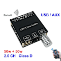 Miniatyrbilde 1 av 5: 2X50W Bluetooth 5.0 Effektforsterker Klasse D Lyd 10W-200W HiFi