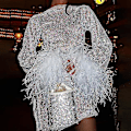 Miniatyrbillede 3 af 5: Sequin Mesh Feather Mini Kjole - Pink Hvid Sort - Langærmet - Kvinders Festkjole