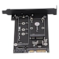 Pikkukuva 3 / 8: SATA-sovitin 2 in 1 MSATA/M2 NGFF SSD -sovitin kahteen SATA3-porttiin, jossa SATA-kaapeliruuvit 2230/2242/2260/2280
