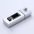 Miniatyrbillede 1 af 2: Glidende brusehovedholder til skinne - 18 x 30 mm - rektangulær, firkantet udskiftelig håndholdt bruseholder, krom ABS bruseholder til badeværelse