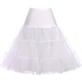 Miniatyrbild 1 av 4: Vit Rockabilly Petticoat-kjol för Kvinnor
