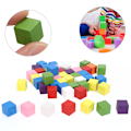 Miniatyrbild 5 av 8: 2 set färgade block set furu trä barn geometri upplysning tidig utbildning leksak 50 st färgade block 15 mm