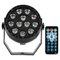Miniatyrbilde 2 av 8: 12 LED-brikker Spotlight RGB Lydkontroll Scenelys med Fjernkontroll for Fest KTV EU 90-240V
