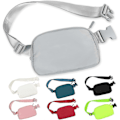 Miniatyrbilde 1 av 5: Crossbody mageveske for kvinner og menn, overalt belteveske med justerbar stropp, for utendørs fotturer, løping, reise, fritid, grå