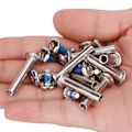 Miniatyrbillede 3 af 7: 10 stk. Inline Skate Udskiftning Skøjte Skruer Fittings Skøjter Hjulaksler Hardware 36mm 36mm