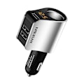Miniatyrbild 1 av 5: Ny Mini USB Multi-Laddare USB-Laddare - 3 USB - 5V /3.6A - Voltmeterfunktion LED-Display Batteri - Universell Kompatibilitet (3usb) Silver