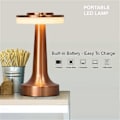 Miniatyrbillede 2 af 5: Bærbar LED Bordlampe, Trådløs Genopladelig Touch Kontrol Natlampe til Bar Restaurant Cafe Soveværelse Sengelampe, Bronze