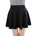 Miniatyrbillede 1 af 5: Alsidig Kvinde Flared Miniskirt - Strækbar & Casual, Perfekt til Sommerdaglig Brug XS Sort