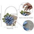 Miniatyrbilde 2 av 5: 1 Pakke Jute Blomsterpikekurver, Blomsterpikekurv Rustikk Jute, Bryllupsblomsterpikekurv, Blomsterpikekurv med Perlehåndtak, Jute Bryllupsblomst