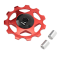 Miniatyrbild 6 av 8: Bakväxelrulle 11 tänder Aluminiumlegering ihålig design Starkt stöd Inbyggt lager Cykelstyrningshjul Röd
