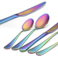 Miniatyrbillede 3 af 5: Rainbow satinfinish rustfrit stål 5-delt bestiksæt til hjemmet og restauranten