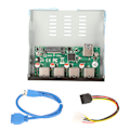 Pikkukuva 8 / 8: Etupaneeli USB 3.1 Hub 3.25 tuumaa 10 Gbps 4 downstream-porttia 1 uplink-portti Työpöytätietokoneen etupaneelin telakointiasema toimistoon