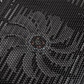 Miniatyrbild 8 av 8: Bärbar datorkylare kylplatta Bas Stor fläkt USB stativ för 14" eller under Notebook Black