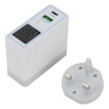 Miniatyrbilde 7 av 8: USB C vegglader PD QC 3.0 2-porters hurtigladerblokk AC100-240V med knappbryterdisplay bærbar lader US-plugg med UK-adapter