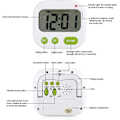 Miniatyrbild 2 av 5: Vibrationsväckarklocka LED Digital Batteridriven Timer Klocka Modern Bärbar med Bakgrundsbelysning Lämplig för Resor, Sovrum, Kontor