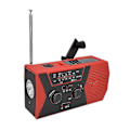 Miniatyrbilde 3 av 5: Nødradio med solcellepanel og håndsveivdynamo 4000mah, værrradio, lommelykt, lader, leselys, gul