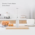 Miniatyrbilde 7 av 8: Håndholdt melkeskummer elektrisk skumprodusent for kaffe latte egg drikkeblander (sølv)