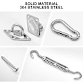 Miniatyrbillede 3 af 5: 40-pak Shade Sail Hardware Kit til udendørs terrassehave Shade Sails, rustfrit stål rustsikker monteringshardware kit, Shade Sail tilbehør
