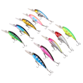 Miniatyrbillede 4 af 8: 10 stk. fiskeagn sæt 10 farver Minnow fiske lokkemad 9cm 7.5g pr. agn til ferskvand langt skud