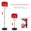 Miniatyrbild 8 av 8: Höjdjusterbart basketstativ system korg backboard nät kit för barn
