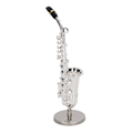 Miniatyrbilde 4 av 8: Alto Saksofon Ornament Mini Saks Dekorasjon Musikk Instrument Modell Gave med Boks Base 14cm