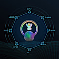 Miniatyrbild 7 av 8: Bluetooth högtalare RGB Light Touch Justering 360 graders Surround Magnetisk Levitation Astronaut Högtalare 598A Guld